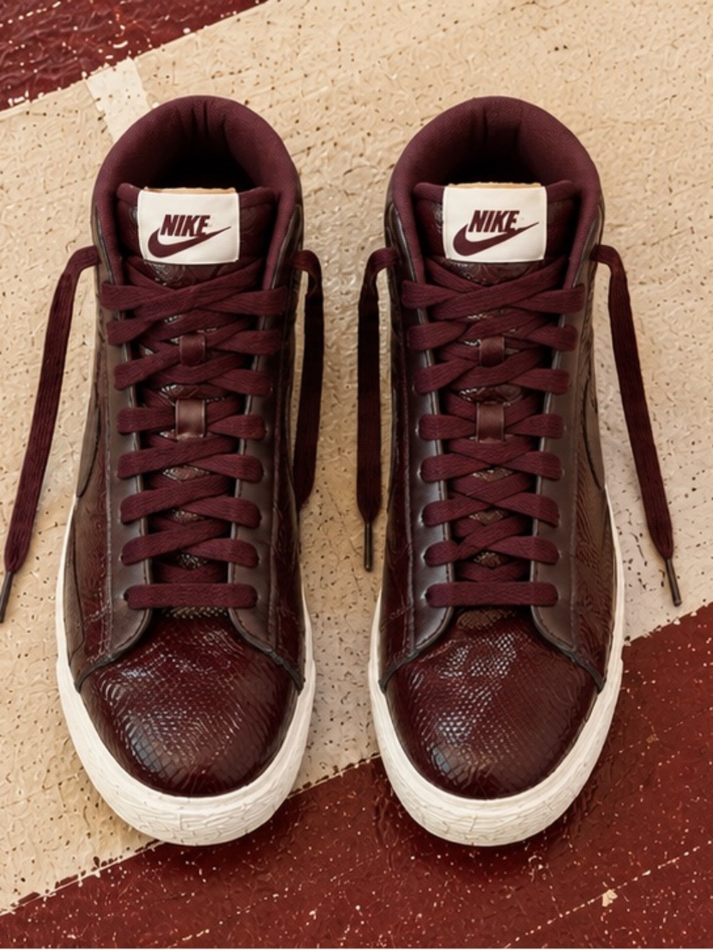 Nike Blazer Mid Premium Deep Burgundy Snakeskin Sneakers Women’s 7